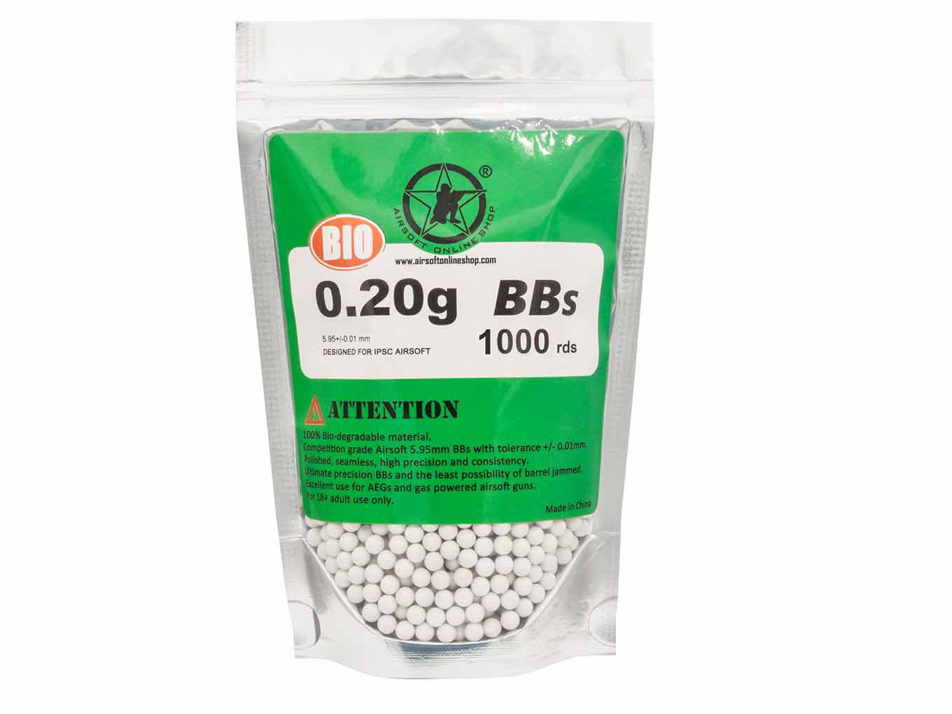AOLS Airsoft Biodegradable BBs 6mm 0.20g 1000rds
